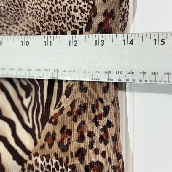 Y2K Animal Print Ruched Top S Cheetah Leopard Mixed Print Clubwear Dollcore VTG - Picture 3 of 7